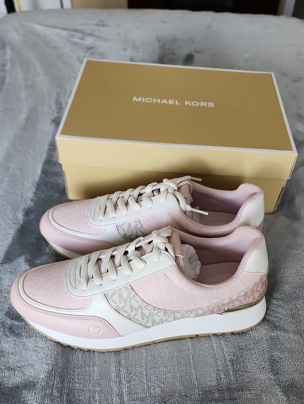 MICHAEL Michael Kors Pink and Cream Low-Top Sneakers